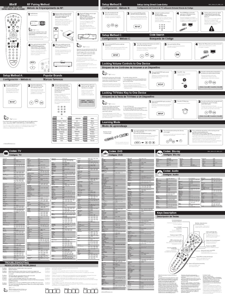 Guía de Configuración del Control Remoto RF | PDF | Tecnología de ...