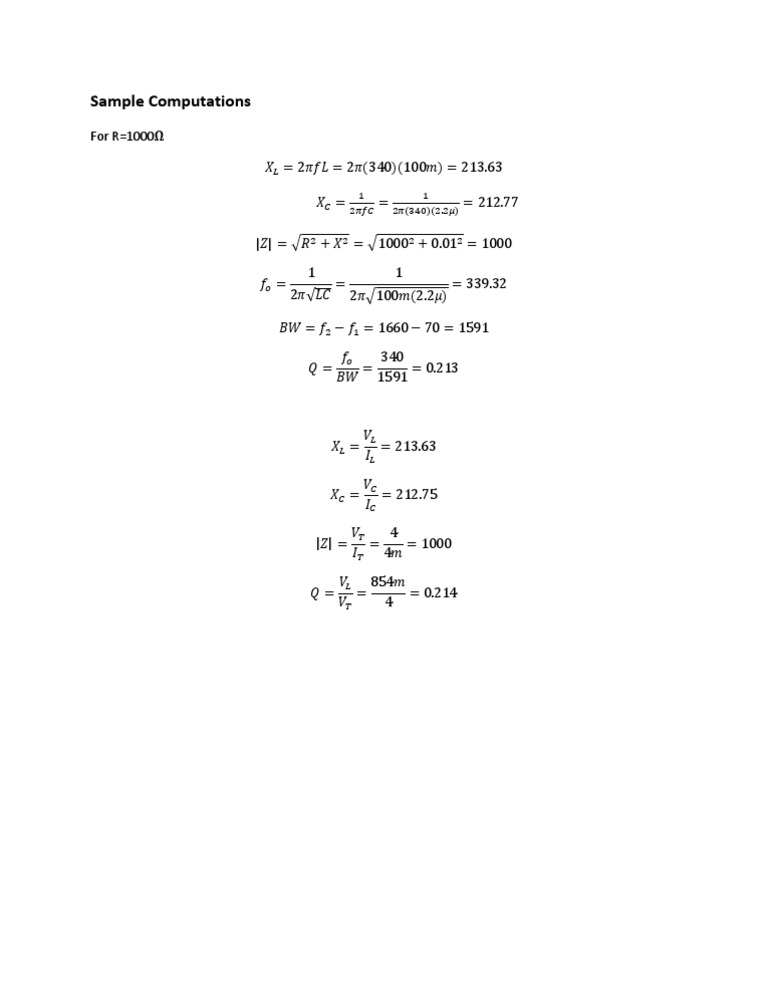 Sample Computations | PDF