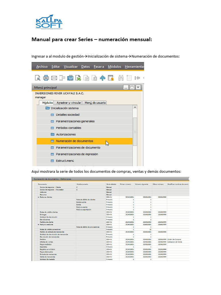 Crear Series de Documentos Mensuales | PDF