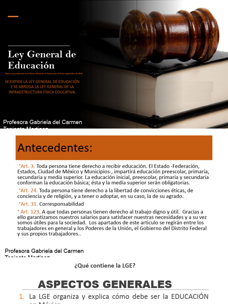 Ley General de Educación 2019 | PDF | Educación de la primera infancia ...