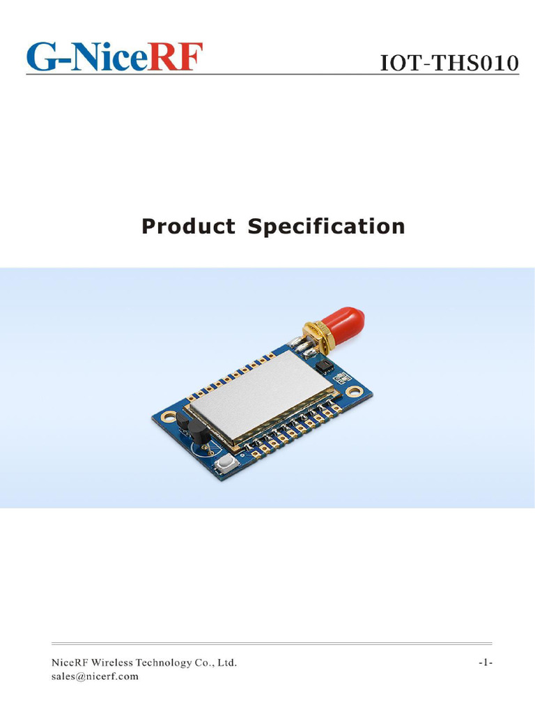 IOT-THS010 Wireless Sensor Module Guide | PDF | Computer Network ...