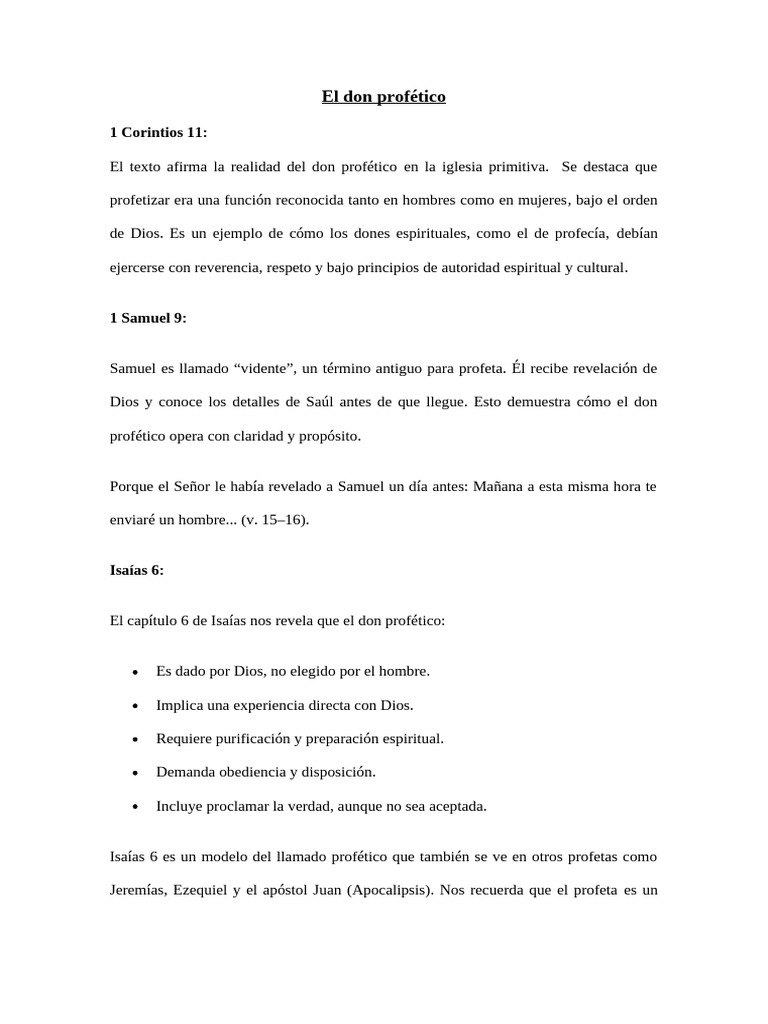 El Don Profético en la Iglesia Actual | PDF