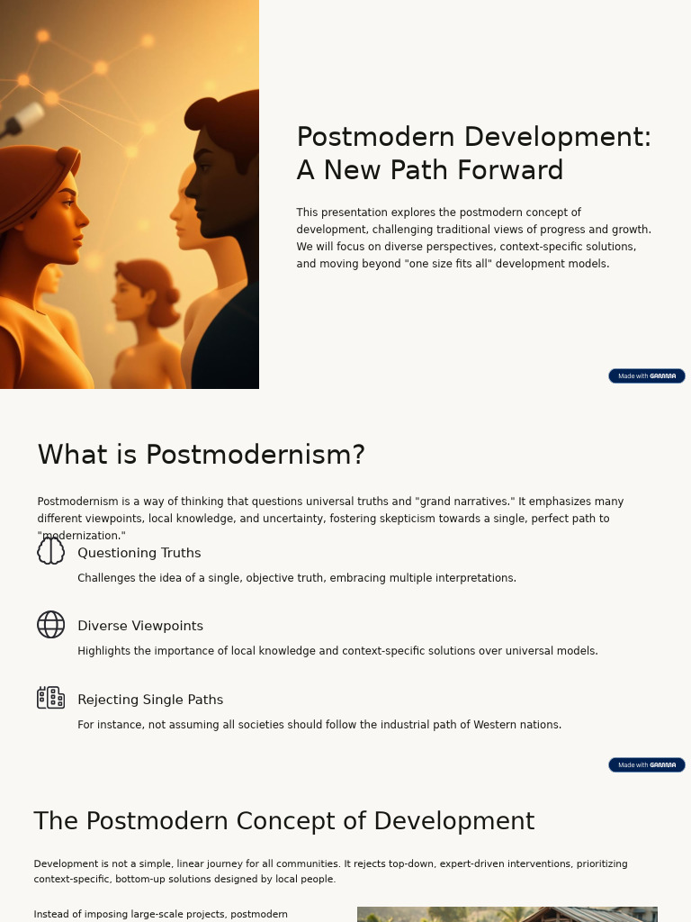 Postmodern Development Approaches | PDF | Postmodernism | Sustainability