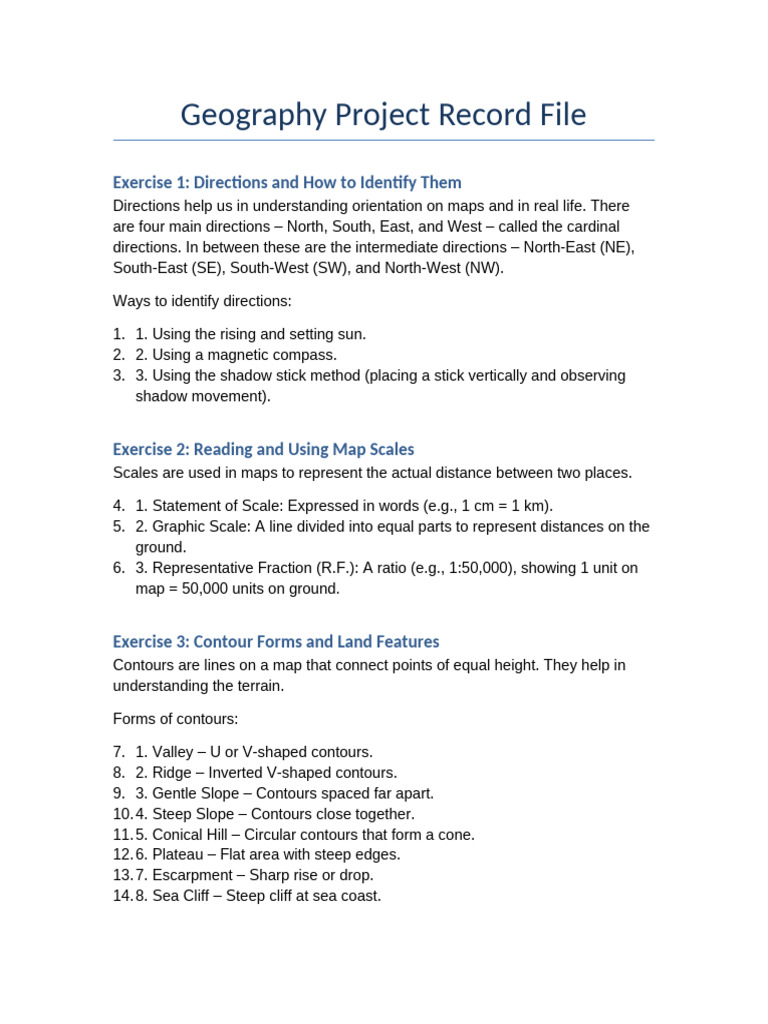 Geography Project: Directions & Maps | PDF