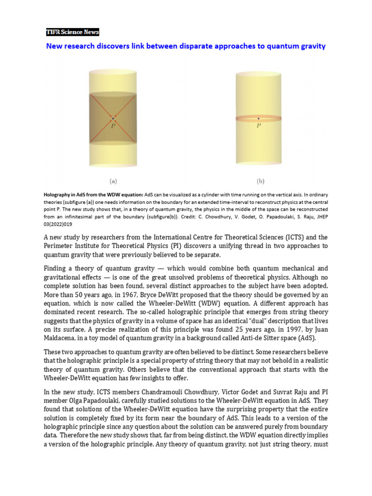 Unifying Quantum Gravity Approaches | PDF | Quantum Gravity | Gravity