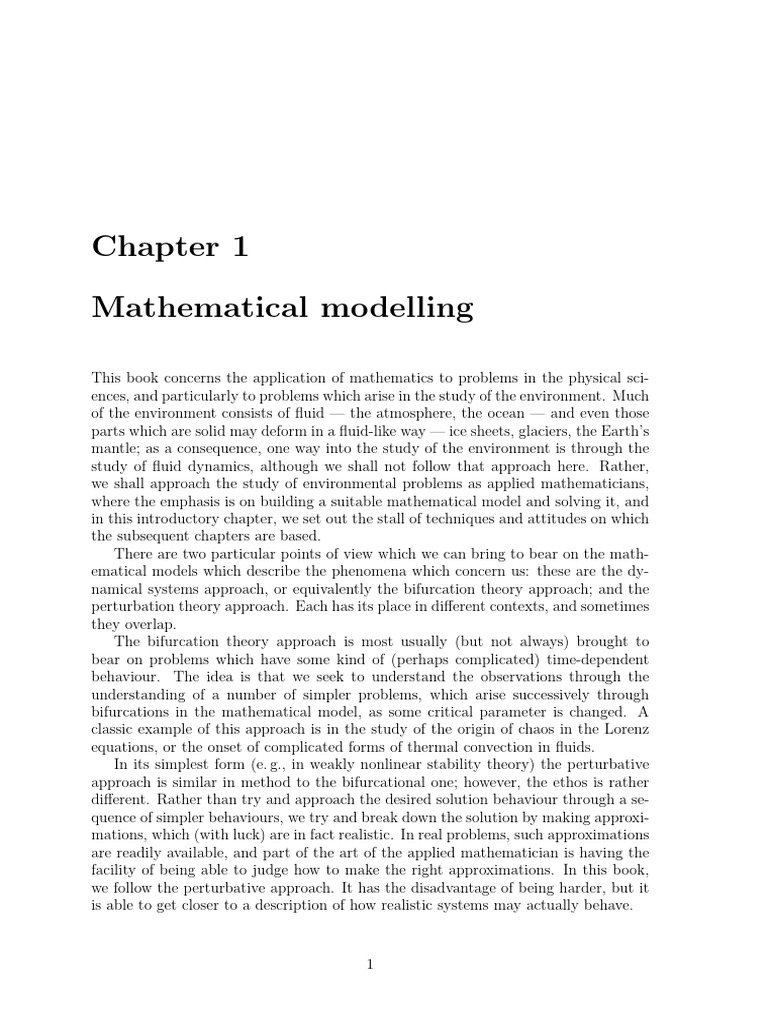 Mathematical Modelling in Environmental Science | PDF | Continuum ...