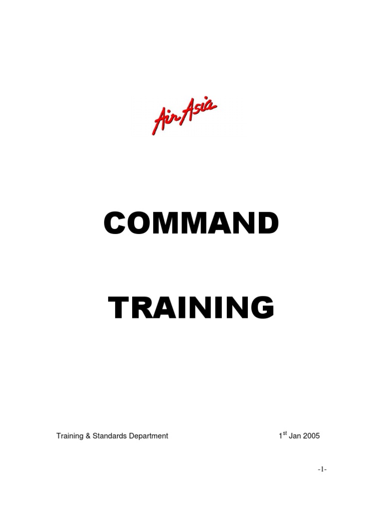 Command Training Handouts | PDF | Flight Attendant | Pilot (Aeronautics)