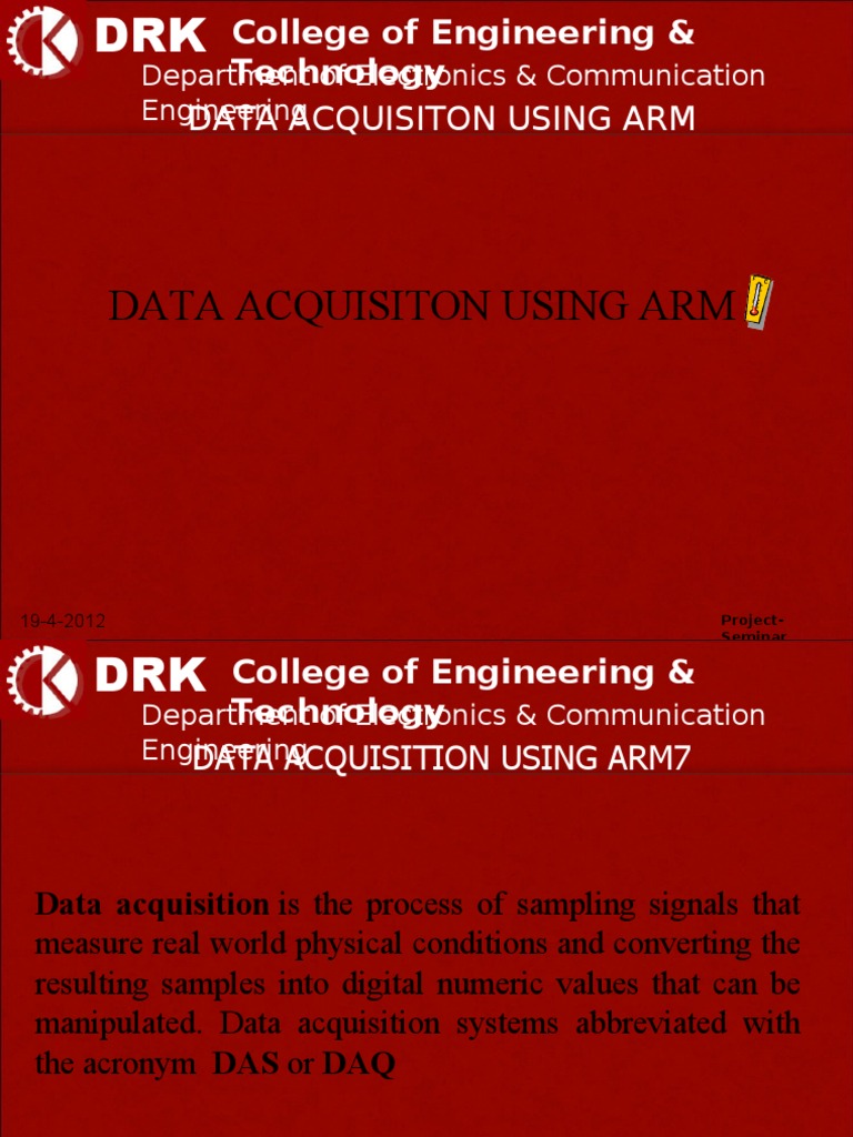 Data Acquisition System Using ARM7 | PDF | Arm Architecture | Data ...