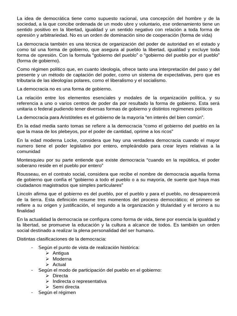 Conceptos Clave de la Democracia Moderna | PDF | Democracia ...