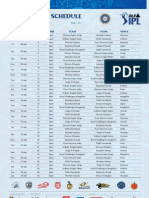 IPL 2012 Schedule