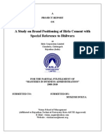 30272259 Project on Brand Positioning of Birla Cement AMIT GHAWARI Vision School of Mgmt Chittorgarh