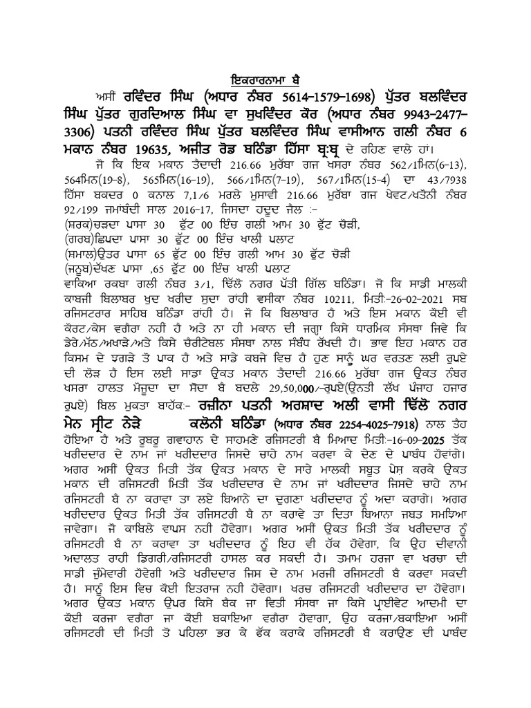 Ravinder Singh 216 Gaj House | PDF