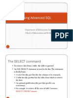 Using Advanced SQL: Department of Information Systems School of Information and Technology