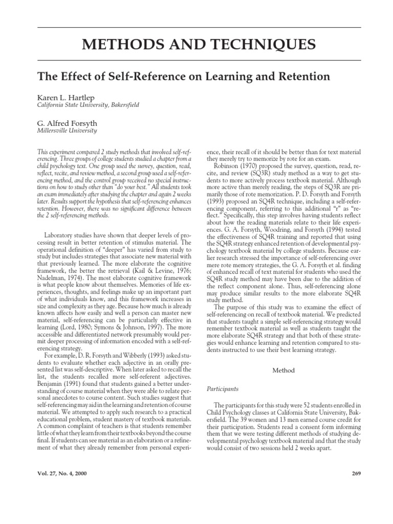 Self Reference Effect