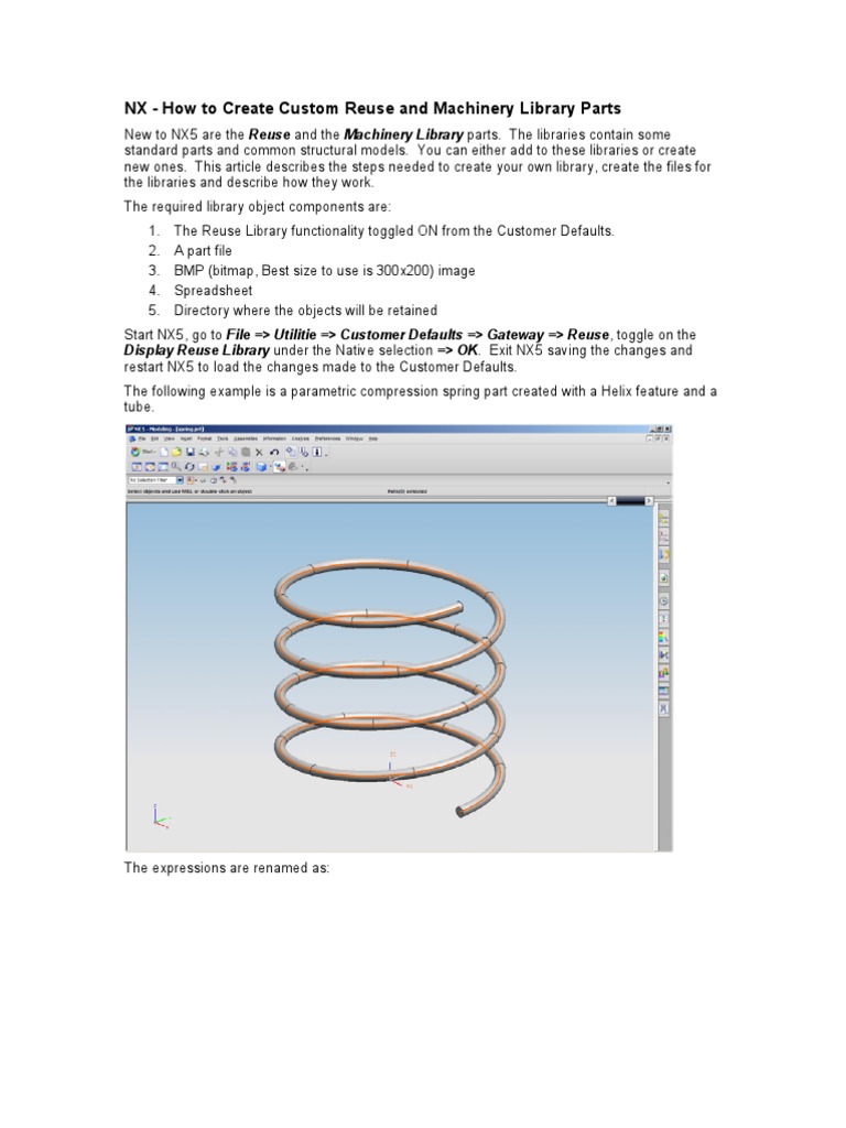 Customizing NX Reuse and Machinery Libraries | PDF | Library (Computing ...