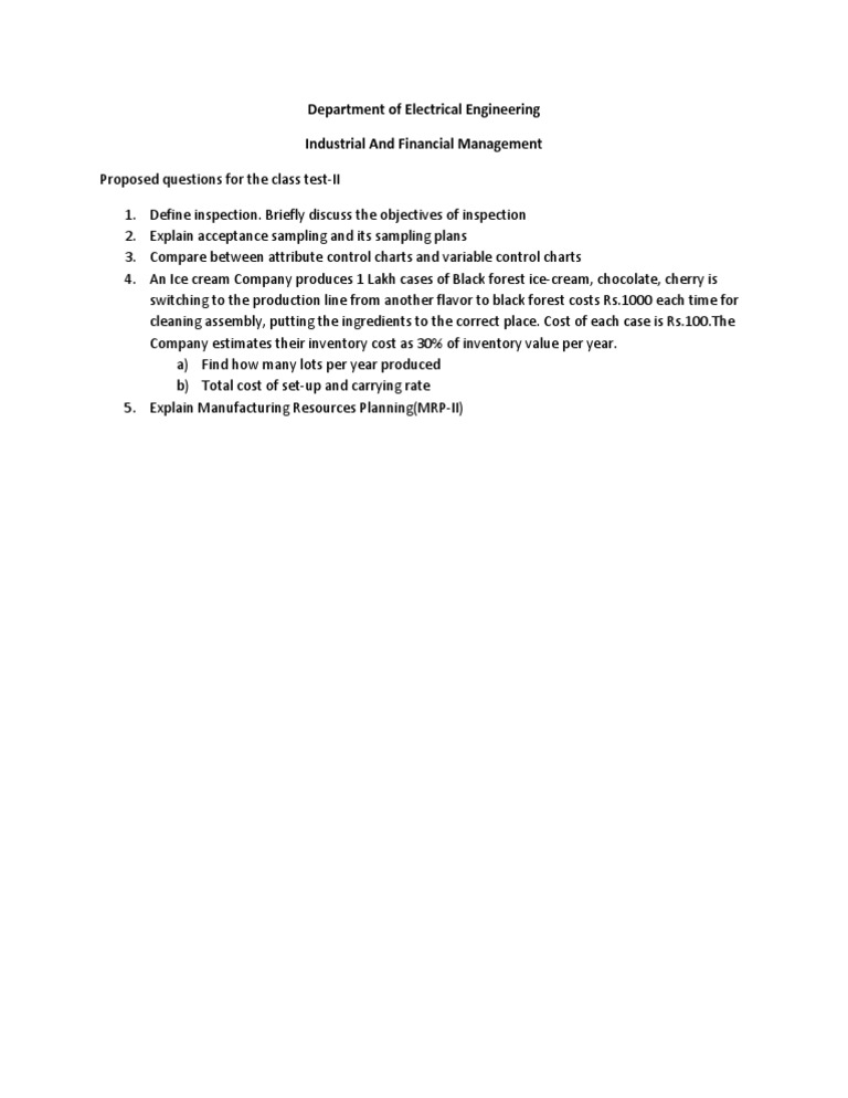 Class Test II: Electrical Engineering Questions | PDF