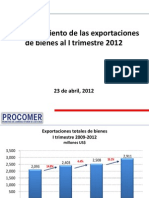 Exportaciones de Costa Rica I Trimestre 2012