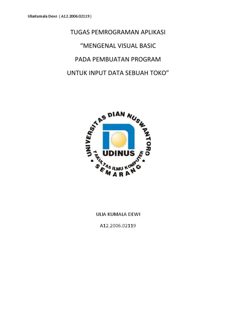 Pemrograman Visual Basic untuk Input Toko | PDF