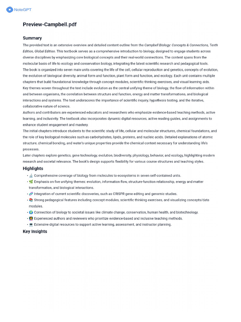 NoteGPT Summary Preview-Campbell | PDF