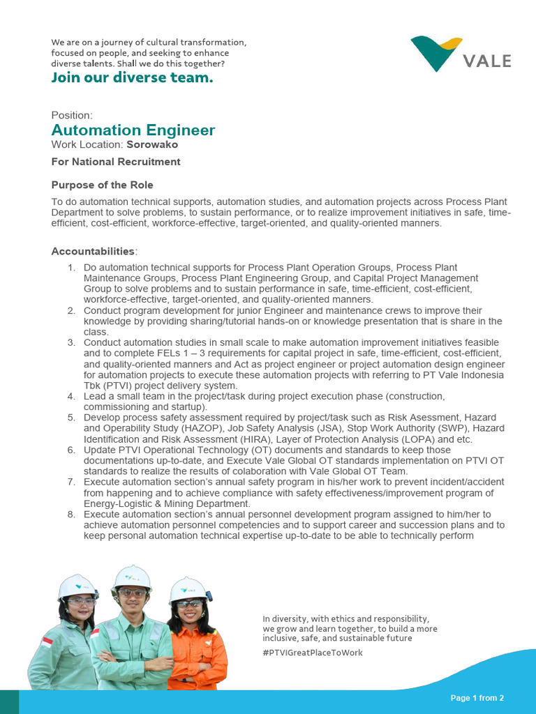 Automation Engineer Position at PTVI | PDF | Automation | Cisco ...
