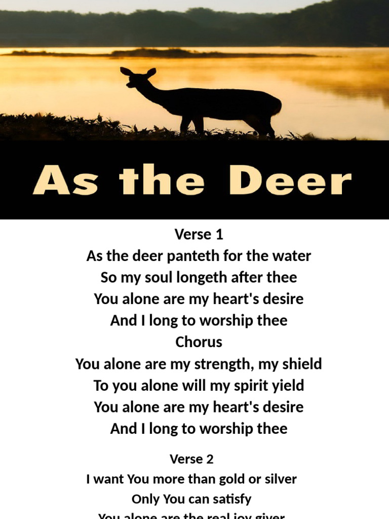 As the Deer Worship Song Lyrics | PDF