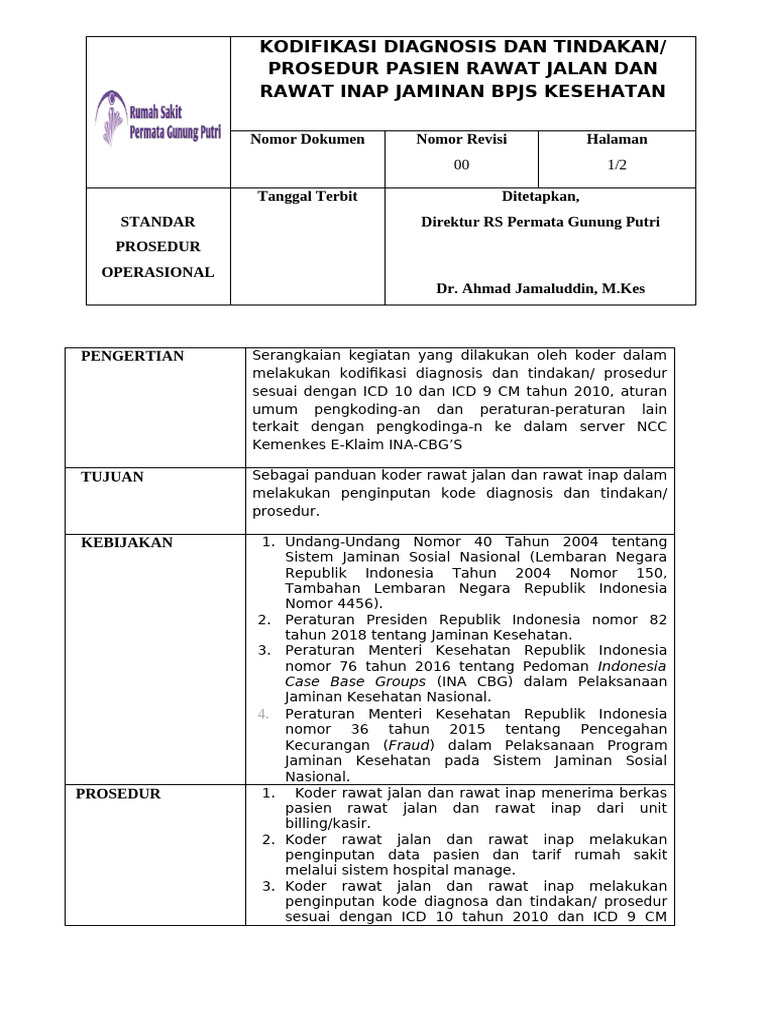 Panduan Koding Diagnosa BPJS Kesehatan | PDF