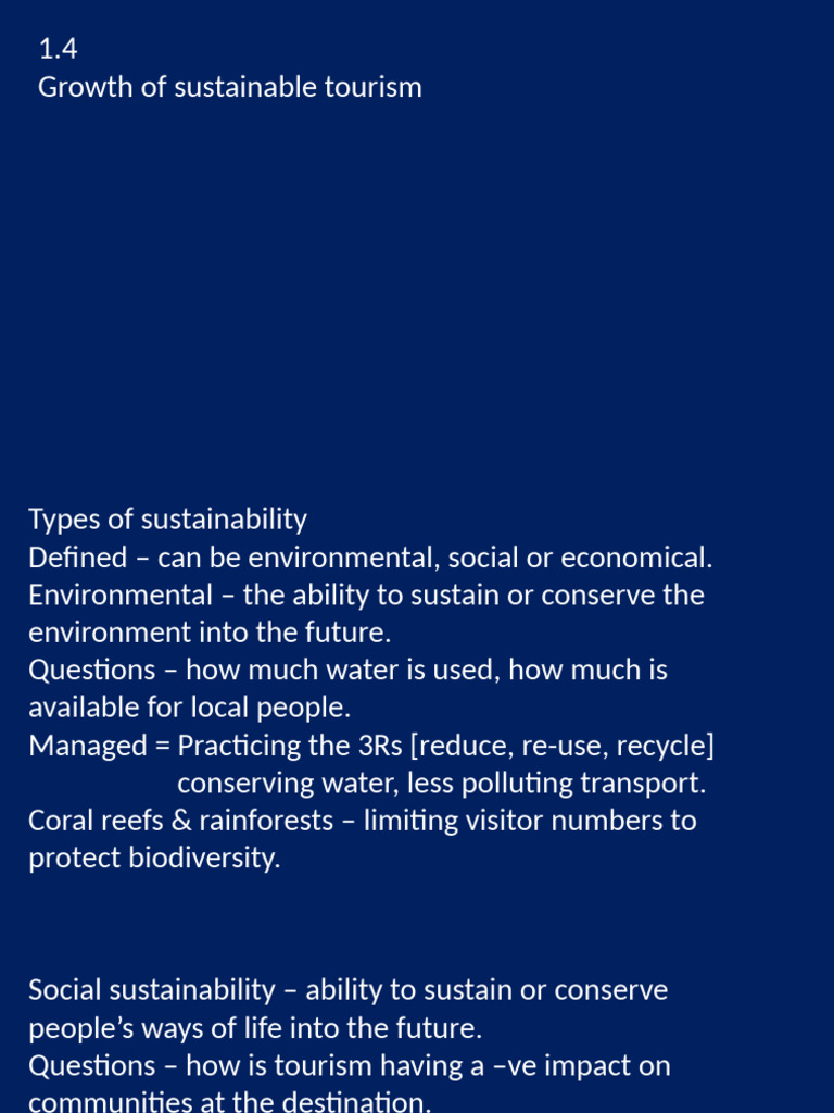 Sustainable Tourism Growth Explained | PDF | Tourism | Sustainability