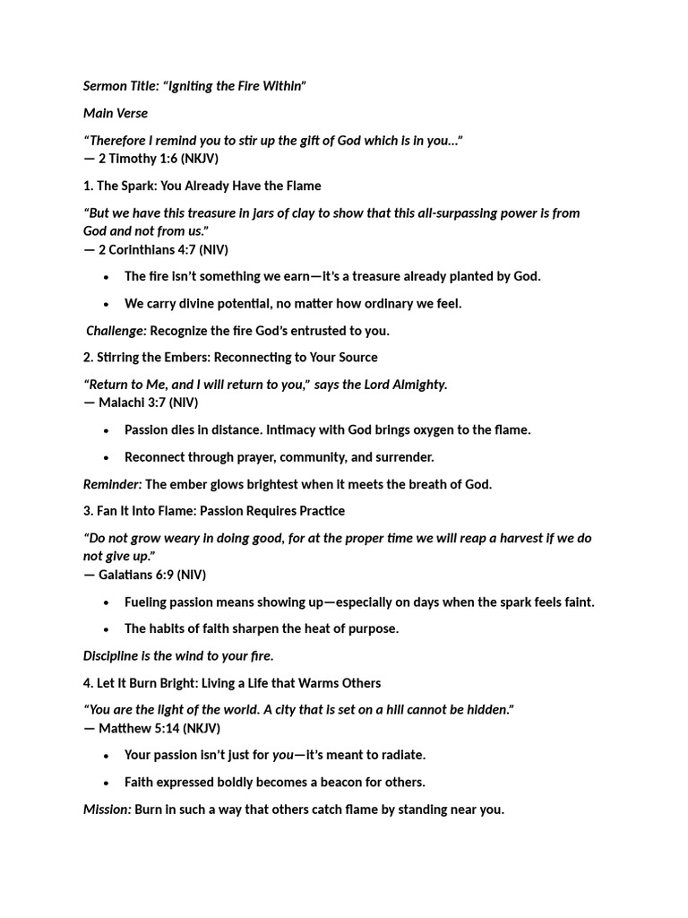 Igniting The Fire Within | PDF