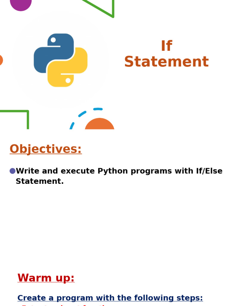 Python If/Else Statement Guide | PDF