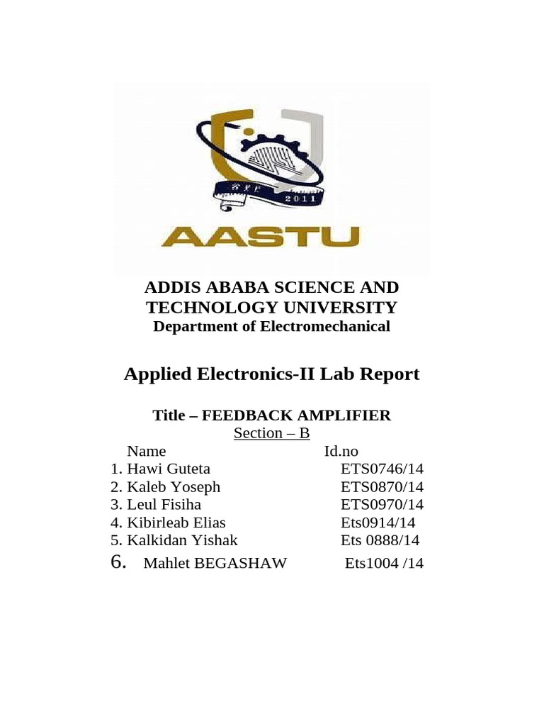 Applied E II Lab Report Group 3 Section B. | PDF | Operational ...