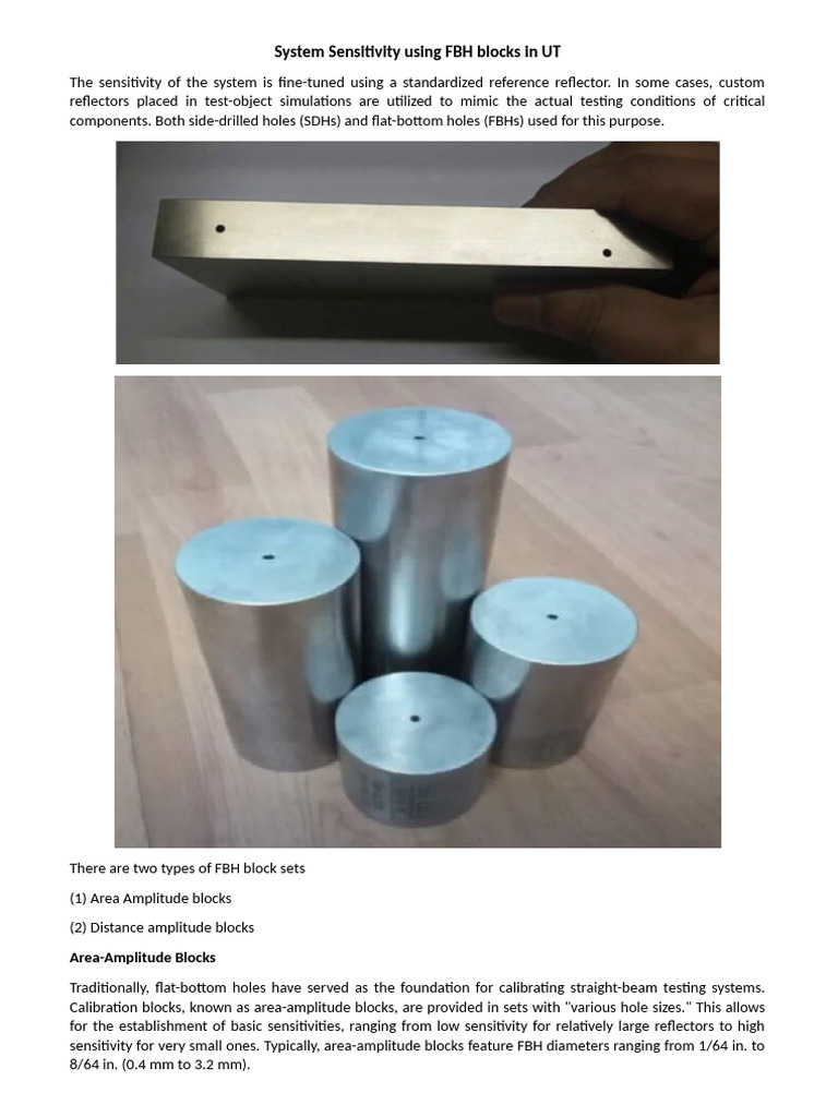 FBH Blocks for Ultrasonic Testing Calibration | PDF | Attenuation ...
