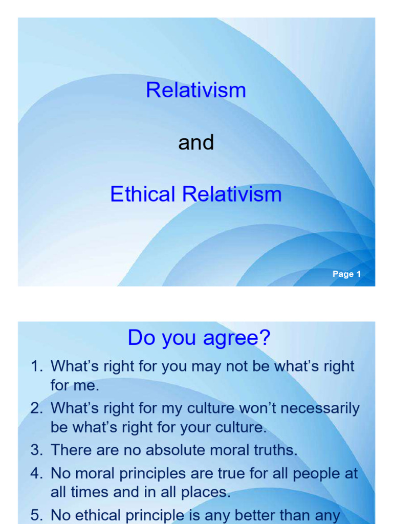 Understanding Ethical Relativism | PDF | Relativism | Liberal Arts ...