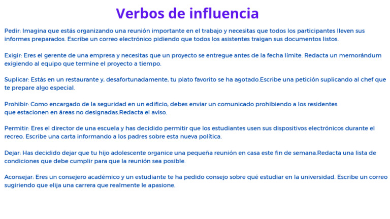 Verbos de Influencia | PDF