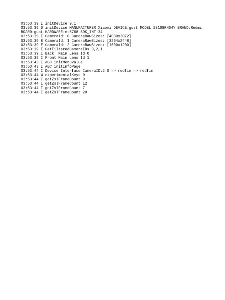 Redmi Gust Device Initialization Log | PDF
