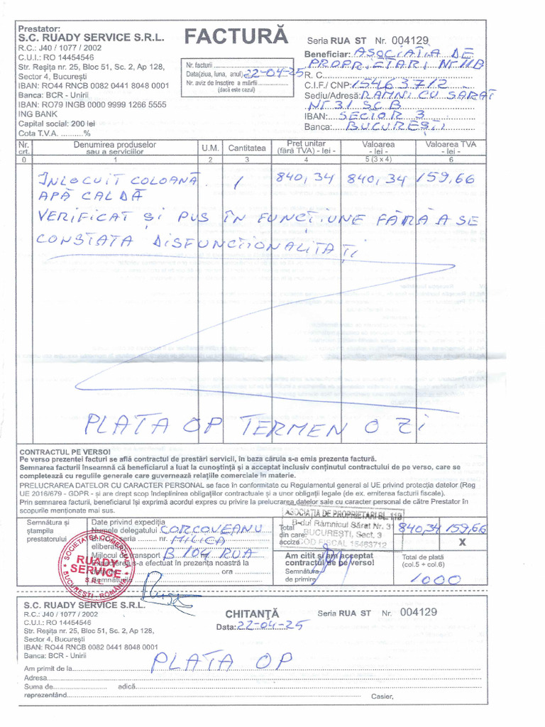 Factura Reparatie 2 | PDF