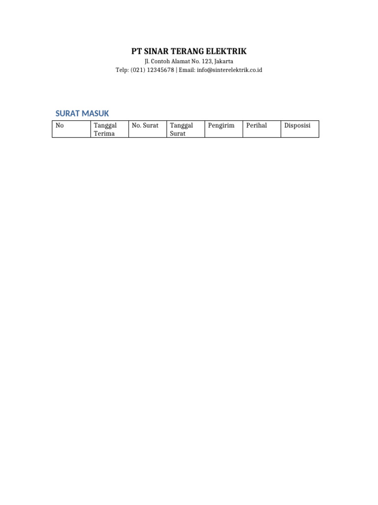 Format Kop Surat Keluar | PDF