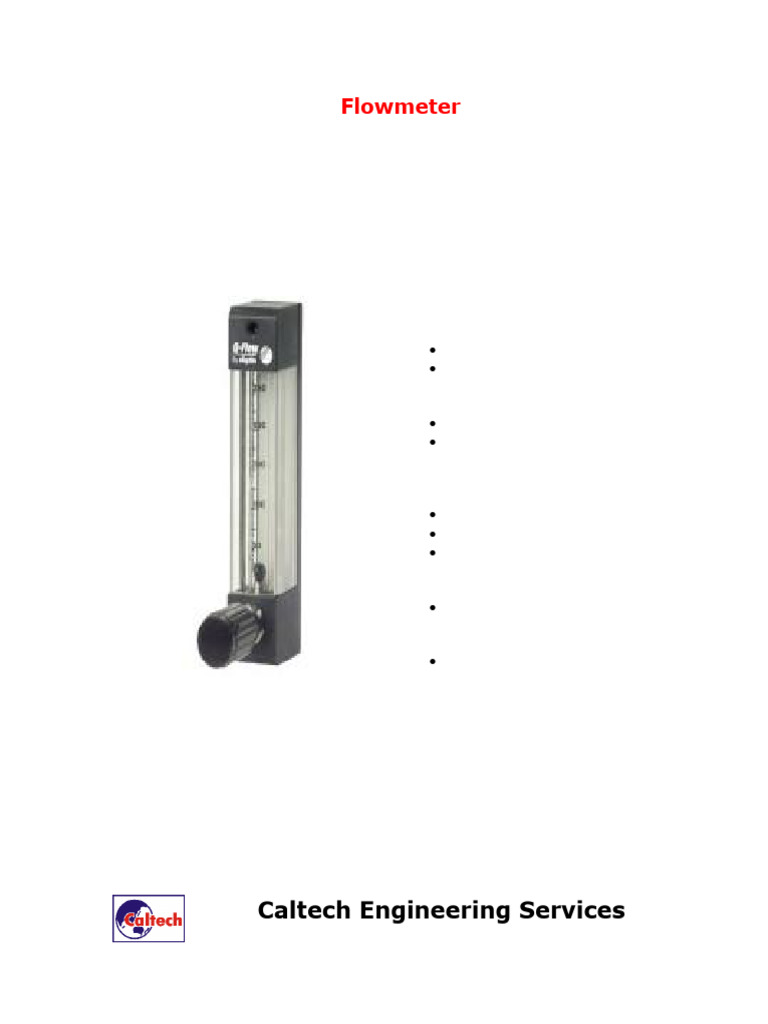 Gilmont Flow Meter Specifications | PDF