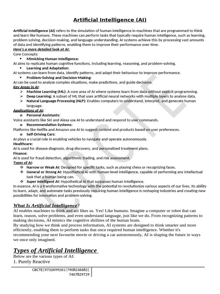 Understanding Artificial Intelligence Basics | PDF | Artificial ...