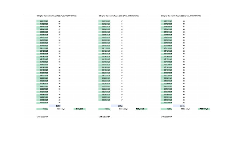 Untitled Spreadsheet - Fuel Monitoring Bill | PDF
