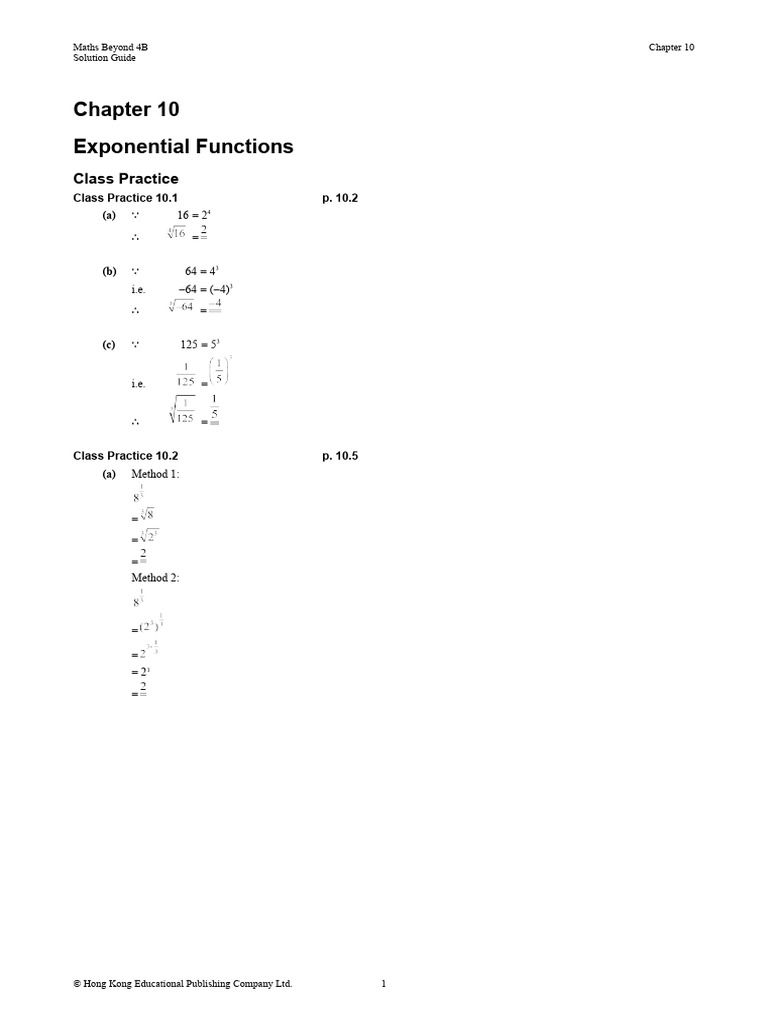 Exponential Functions Solutions Guide | PDF | Mathematics