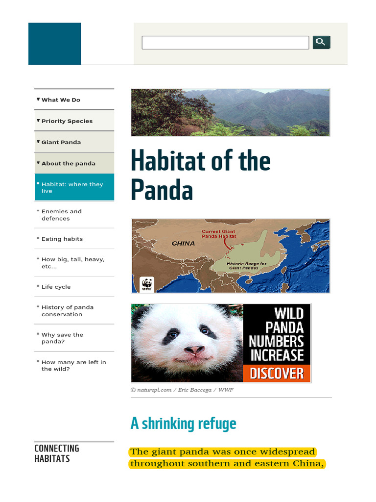 Habitat - The Land of The Panda - WWF | PDF | Giant Panda | World Wide ...