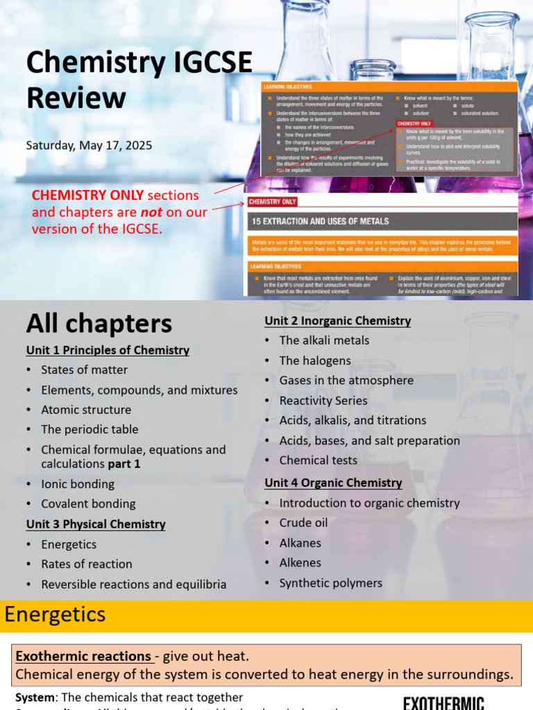 IGCSE Chemistry Review Guide | PDF | Ionic Bonding | Chemical Bond