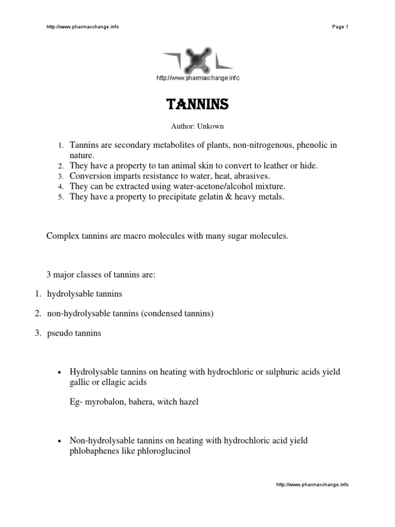 Overview of Tannins and Their Types | PDF | Chemical Substances | Chemistry