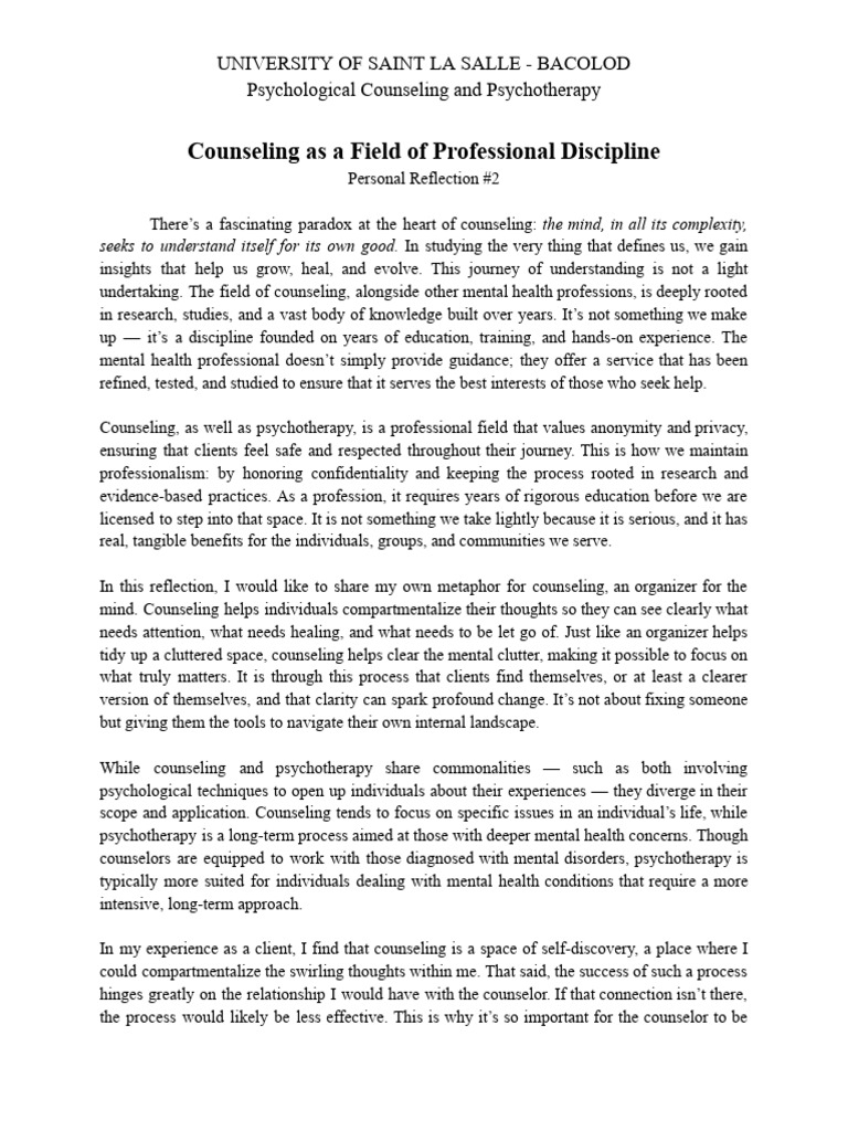 Understanding Counseling and Psychotherapy | PDF | Psychotherapy ...