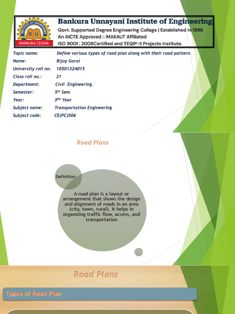 Types of Road Plans and Patterns Explained | PDF | Road | Traffic