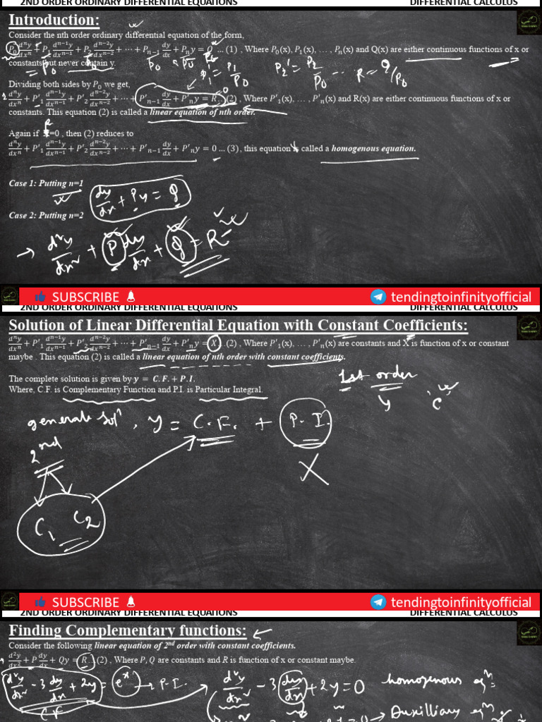 2nd Order Ordinary Differential Equations | PDF | Equations ...