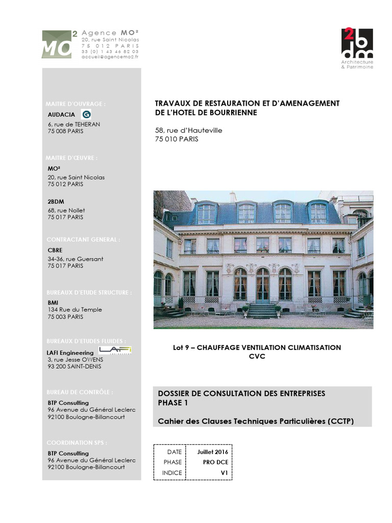 Lot CVC : Cahier des Clauses Techniques | PDF | Soupape | Chaudière