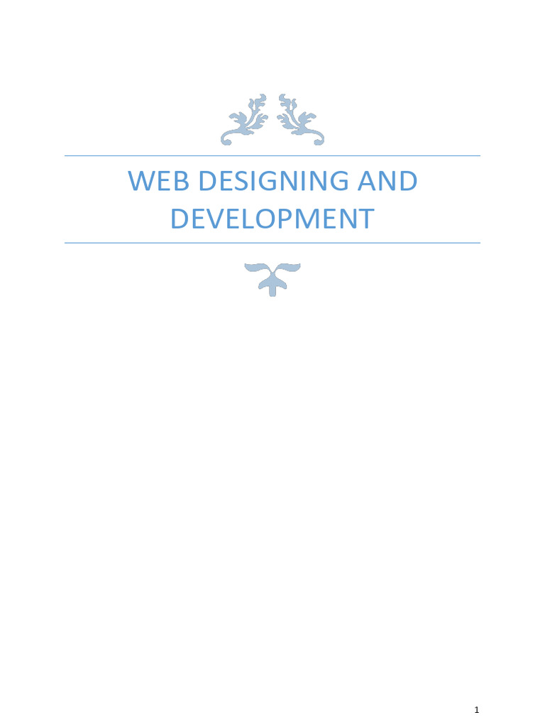 Web Design and Development Overview | PDF | World Wide Web | Internet & Web