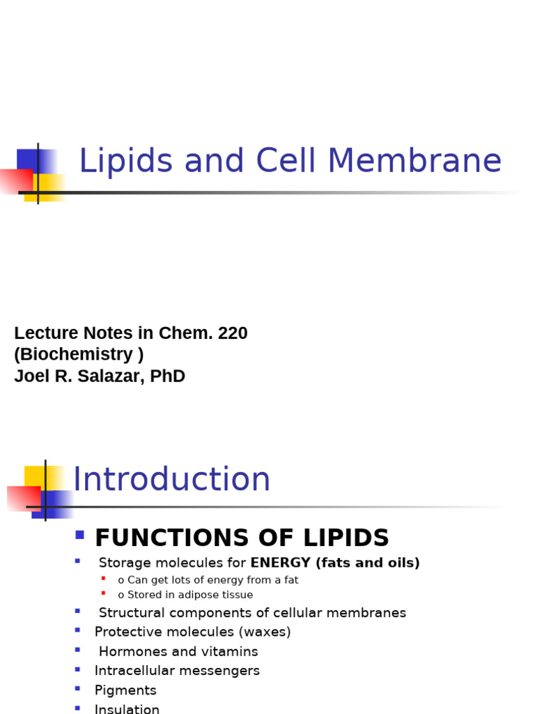 Biochem 3 (Lipids and Cell Membrane) | PDF | Lipid | Fatty Acid