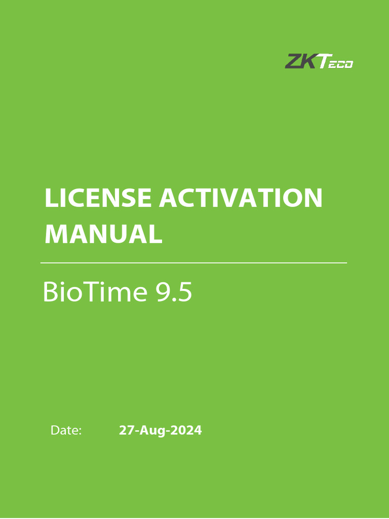 BioTime 9.5 License Activation Guide | PDF | Login | World Wide Web